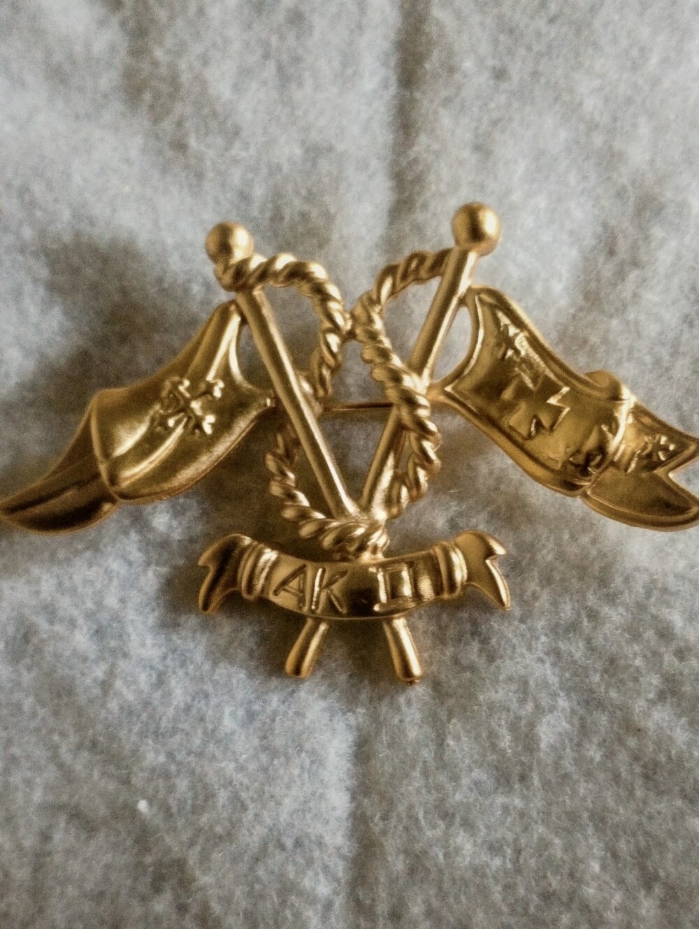 Vintage Military Flag Brooch Signed Ann Klein